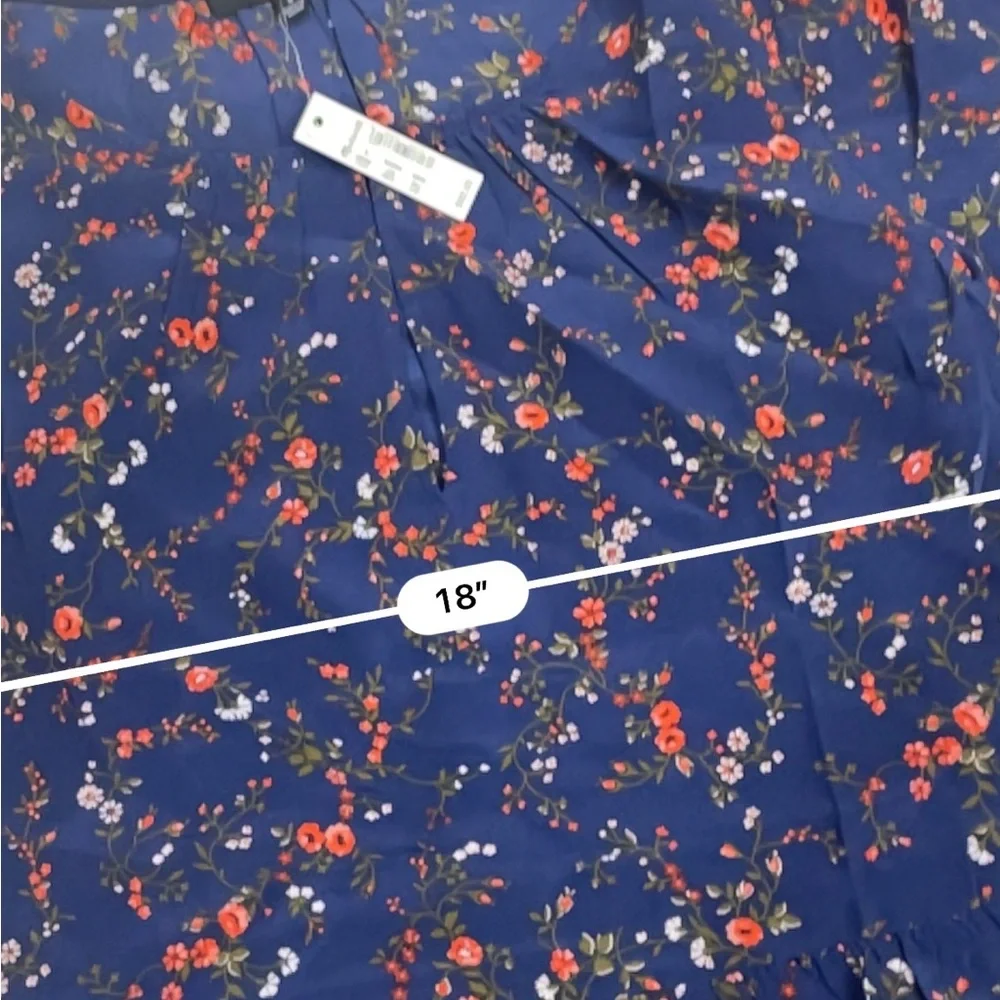 Madewell silk stanza ruffle top moonless floral - Picture 4 of 6